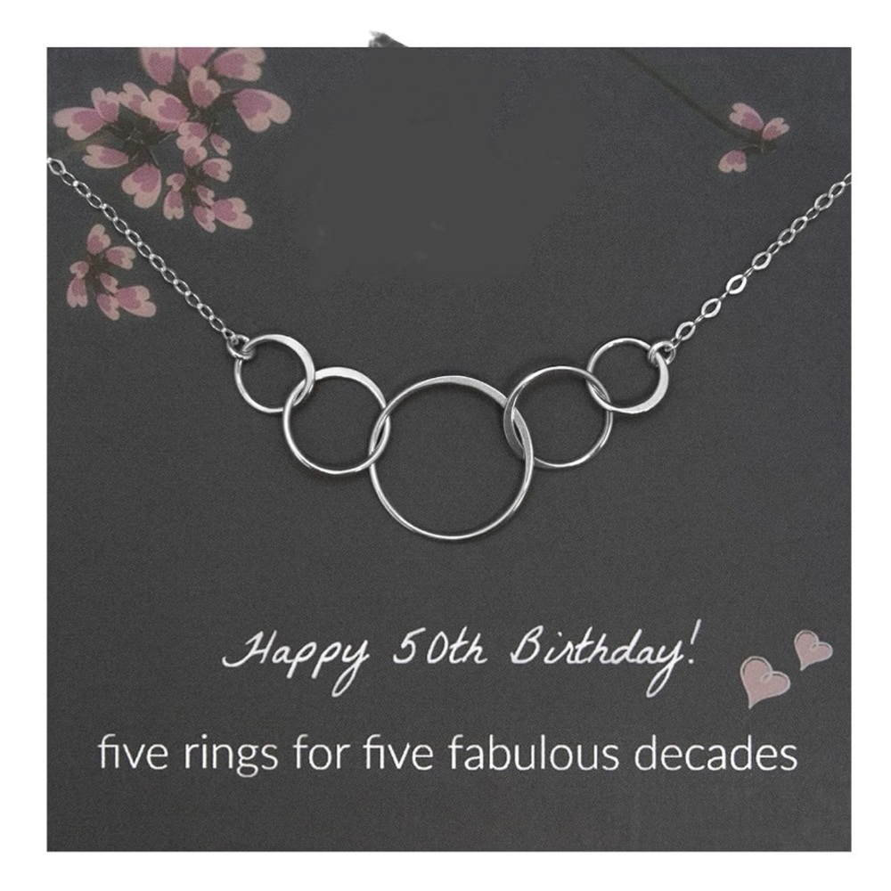 50th Birthday Silver Necklace Boxed Gift NWT
